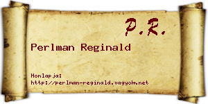 Perlman Reginald névjegykártya